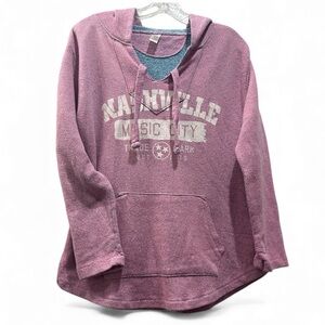 Nashville Music City Hoodie - Purplish pink with Blue Specks